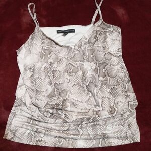 White House Black Market Beige Snake Print Camisole